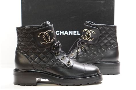 used chanel boots for sale|chanel quilted combat boots.